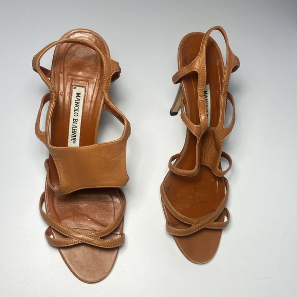 Manolo Blahnik Strappy Leather Sandals size 40 - Picture 2 of 5